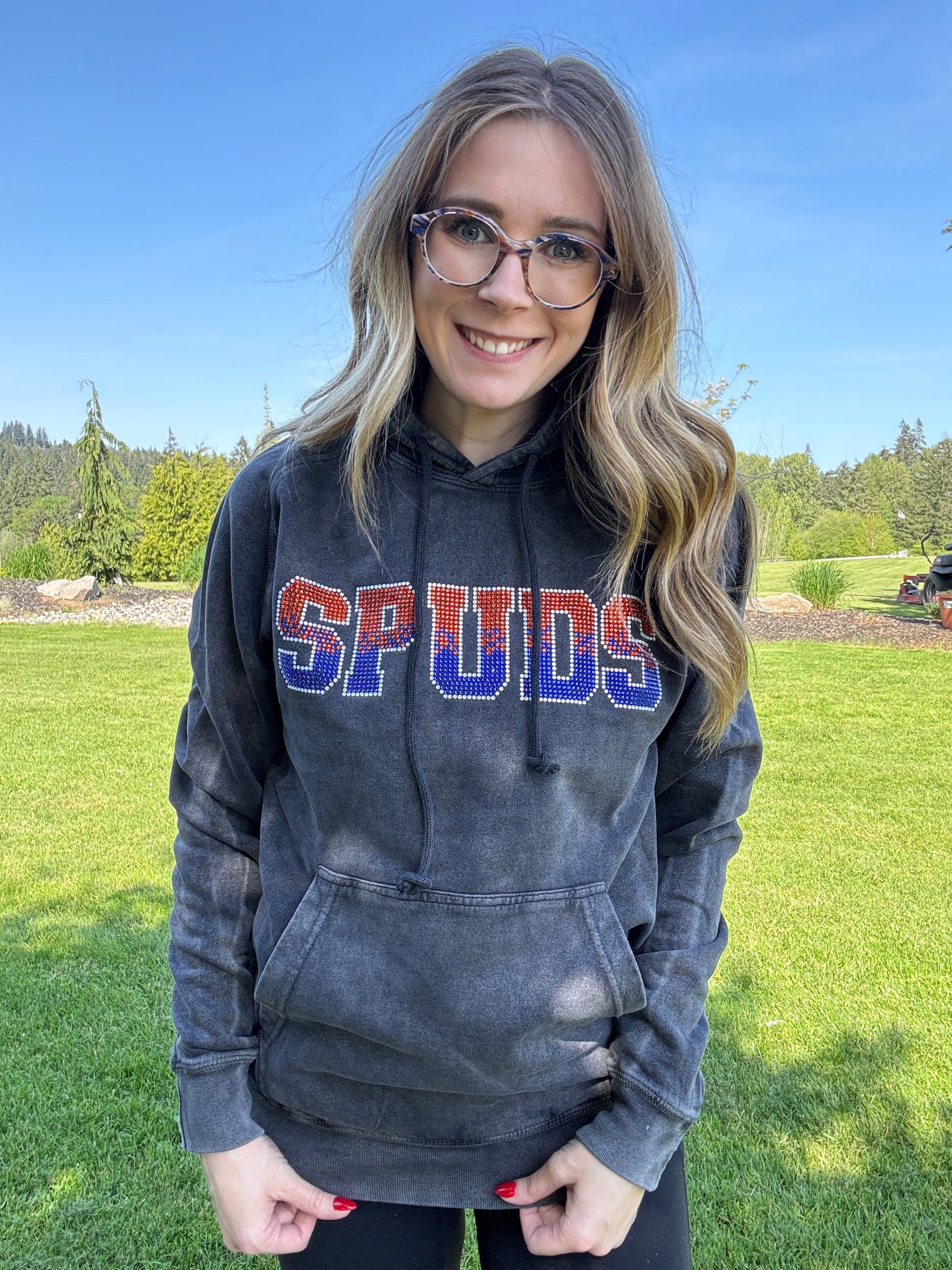 Spuds Ombre Rhinestone Hoodie