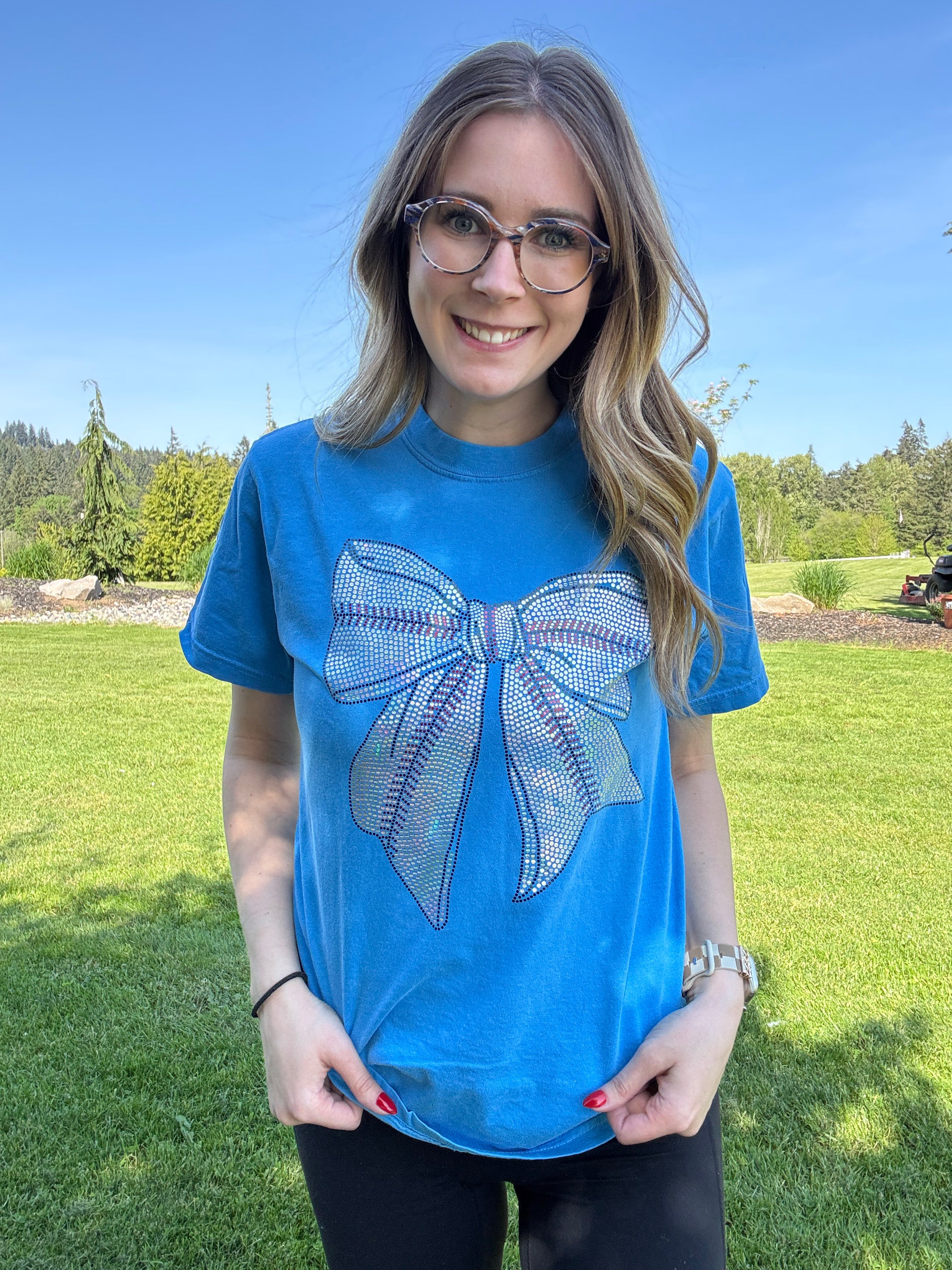 Baseball Bow Spangle Tee