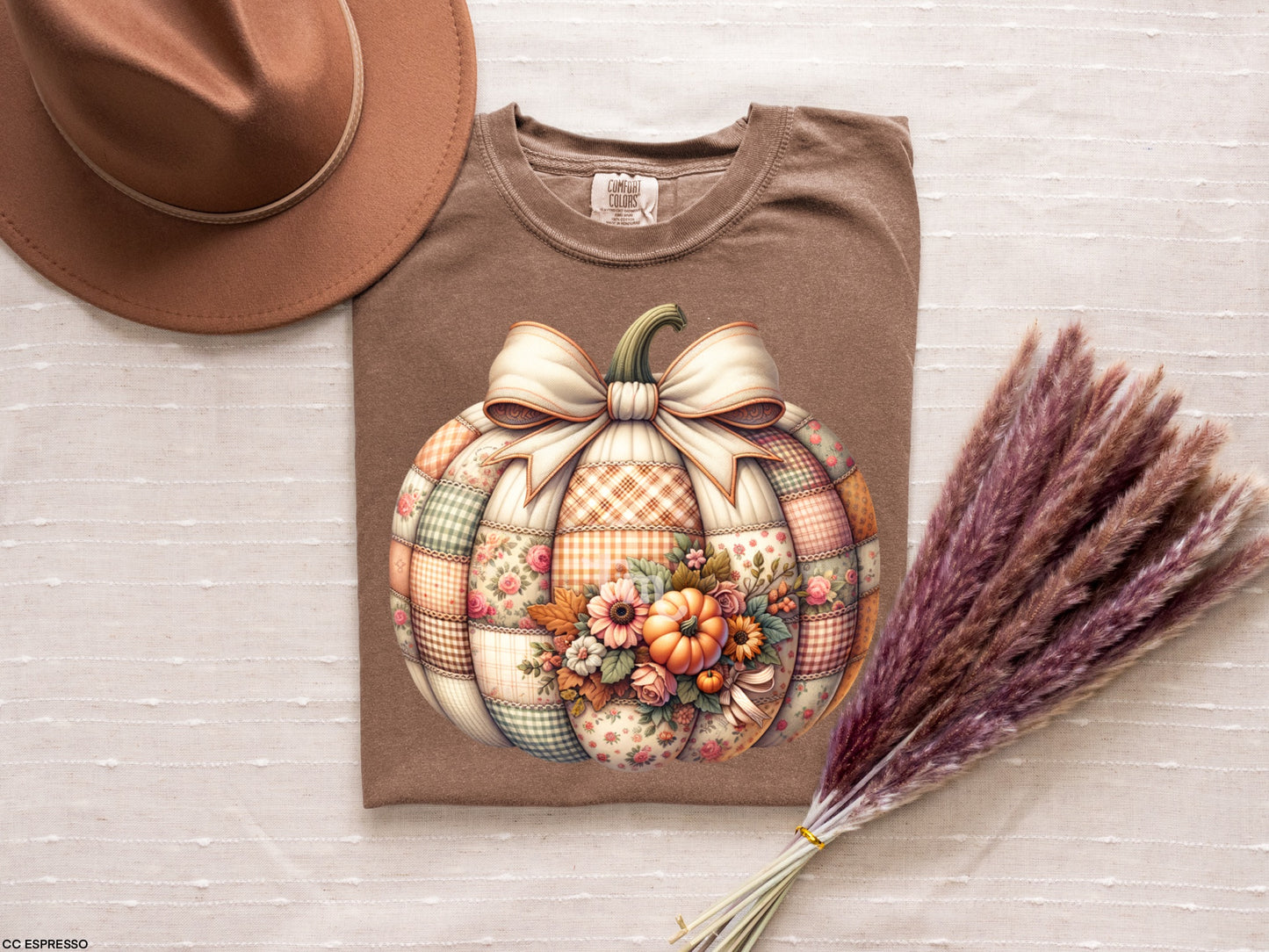 Embroidery Patchwork Pumpkin Bow MATTE CLEAR FILM