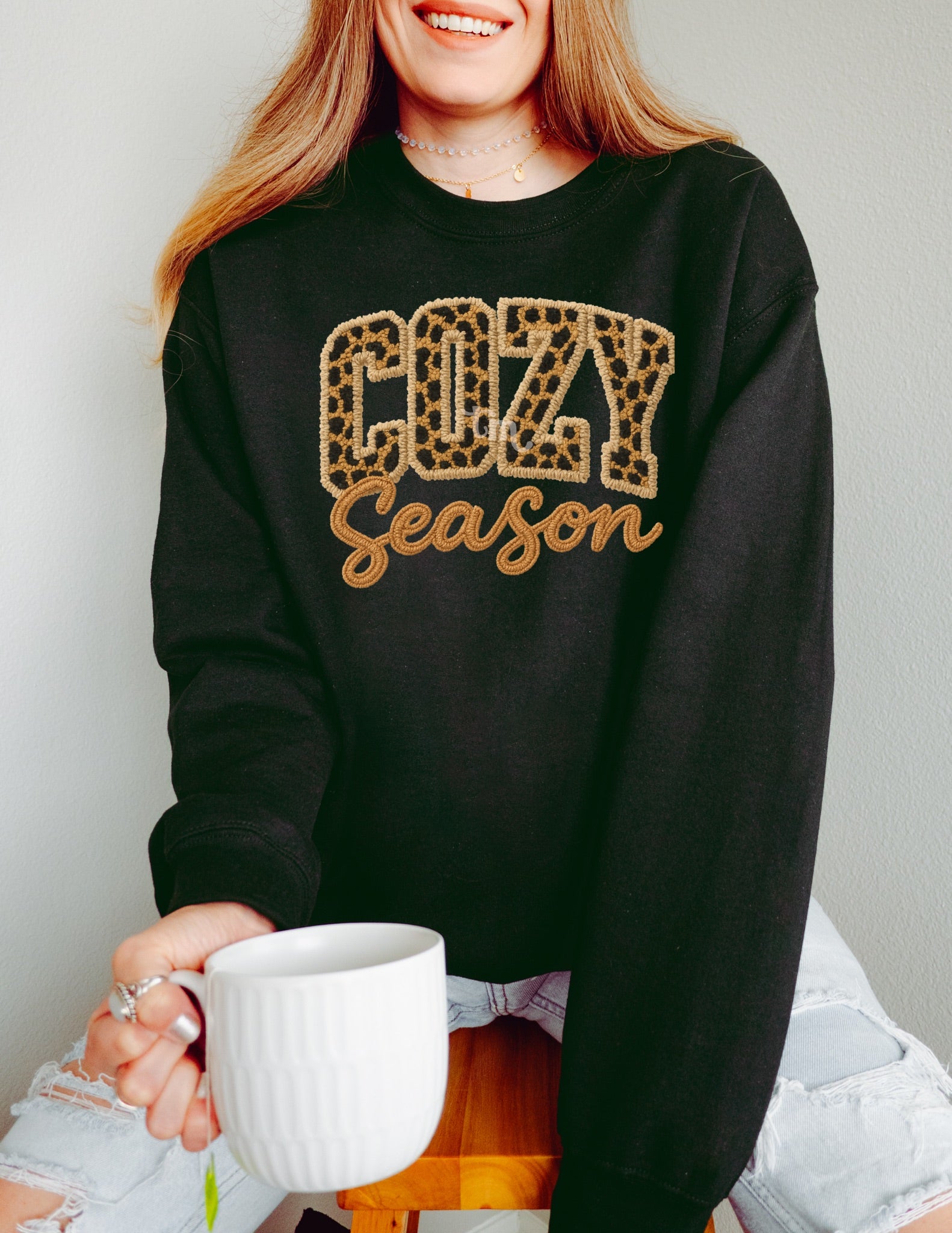 TMT // Faux Embroidery Leopard Cozy Season MATTE CLEAR FILM