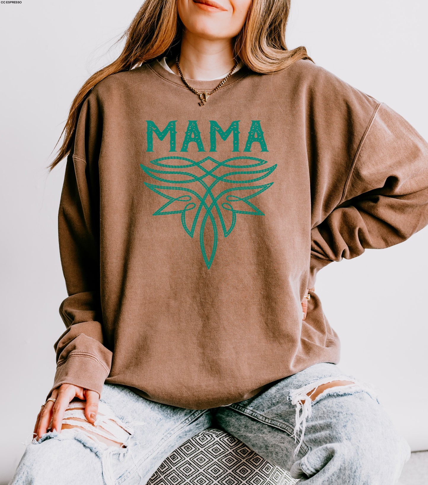 Boot Stitch Mama TEAL INK