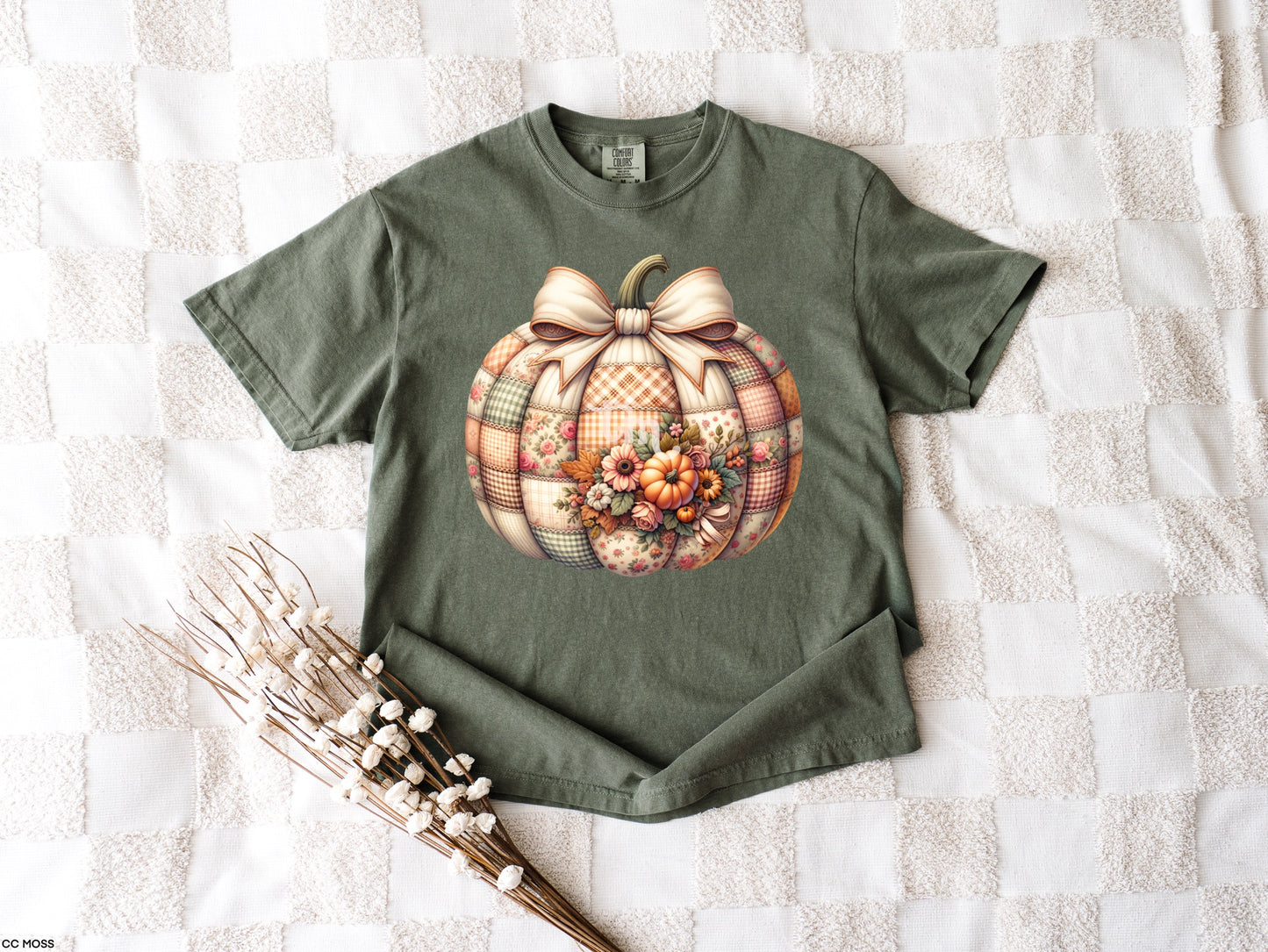Embroidery Patchwork Pumpkin Bow MATTE CLEAR FILM
