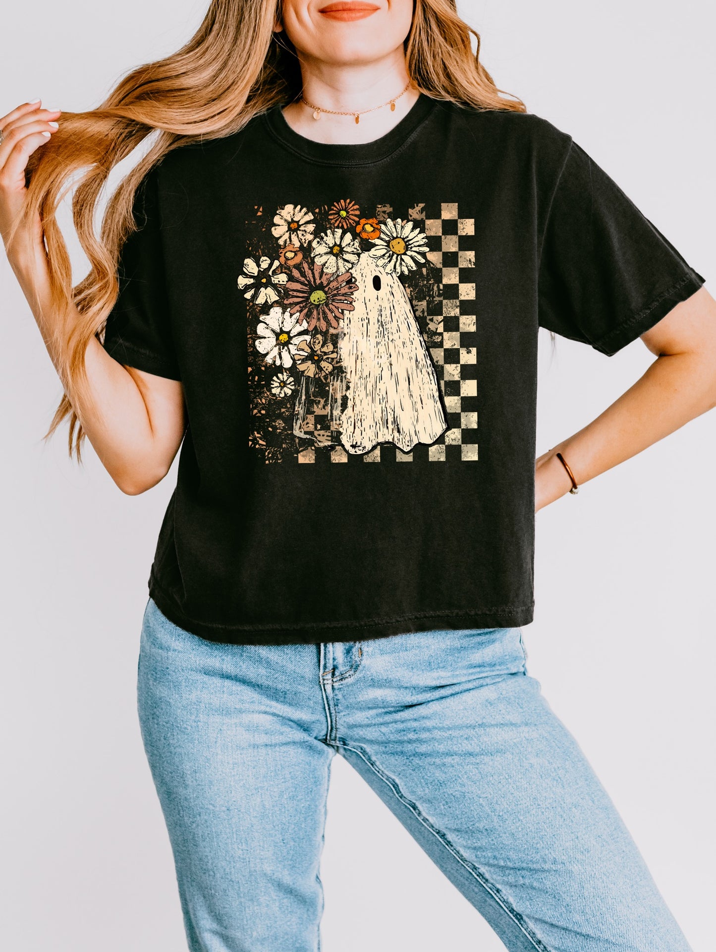Distressed Retro Checkered Ghost MATTE CLEAR FILM