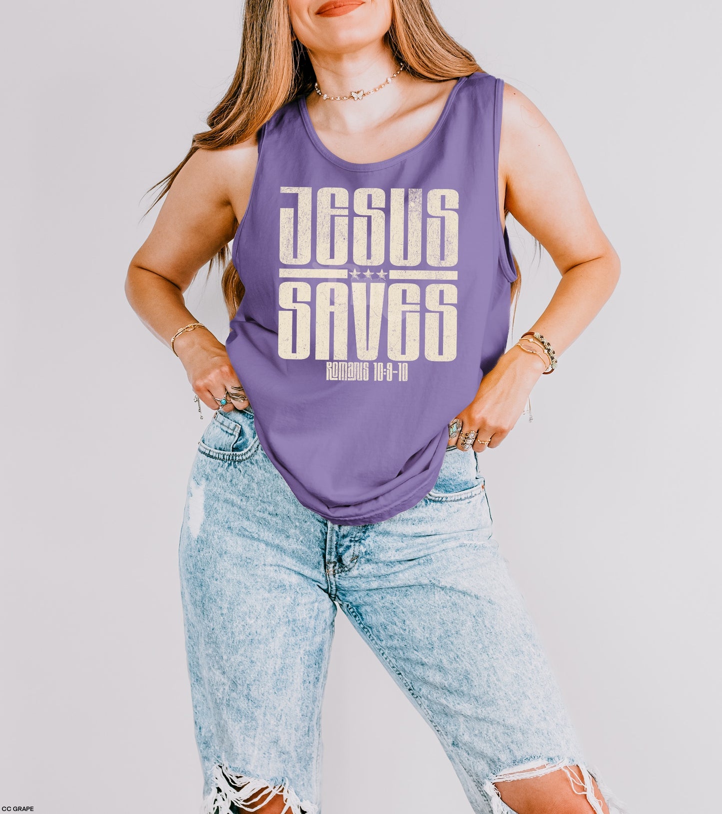 Jesus Saves BEIGE INK