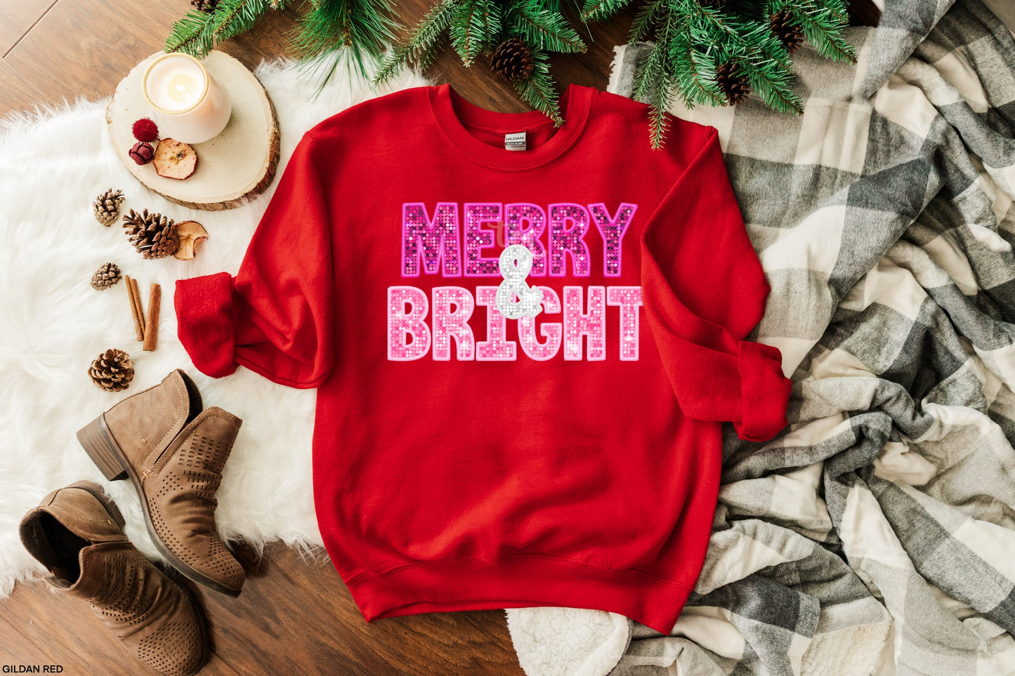 TMT // GLITTER Faux Embroidery Merry & Bright MATTE CLEAR FILM