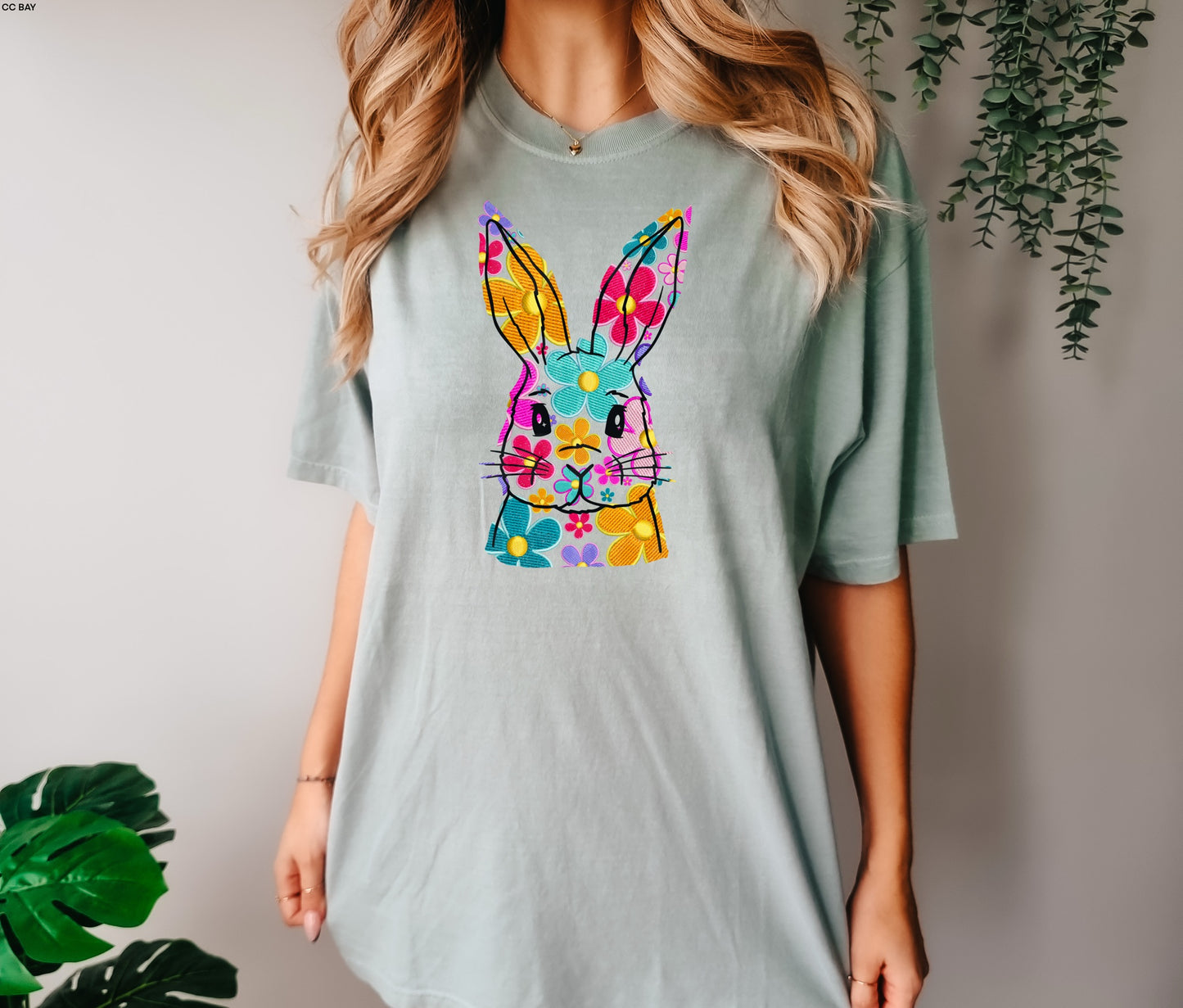 Faux Embroidery Flower Bunny MATTE CLEAR FILM