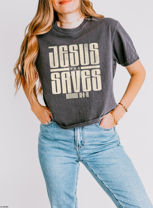 Jesus Saves BEIGE INK