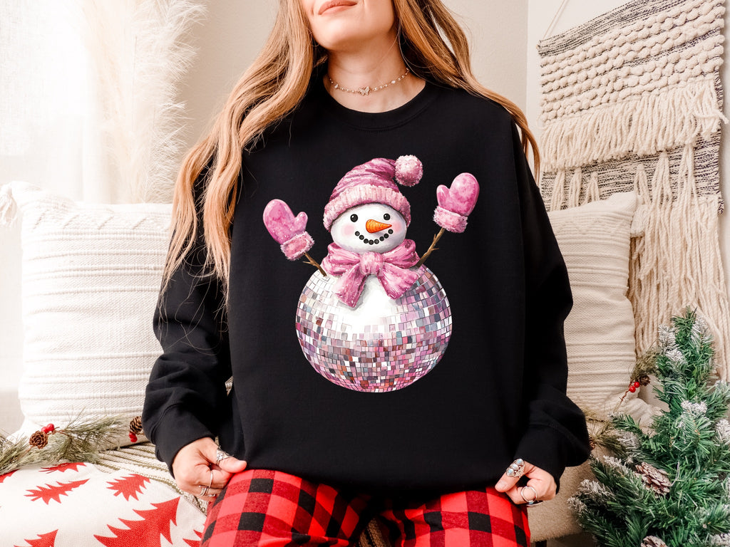 GLITTER Discoball Snowman MATTE CLEAR FILM