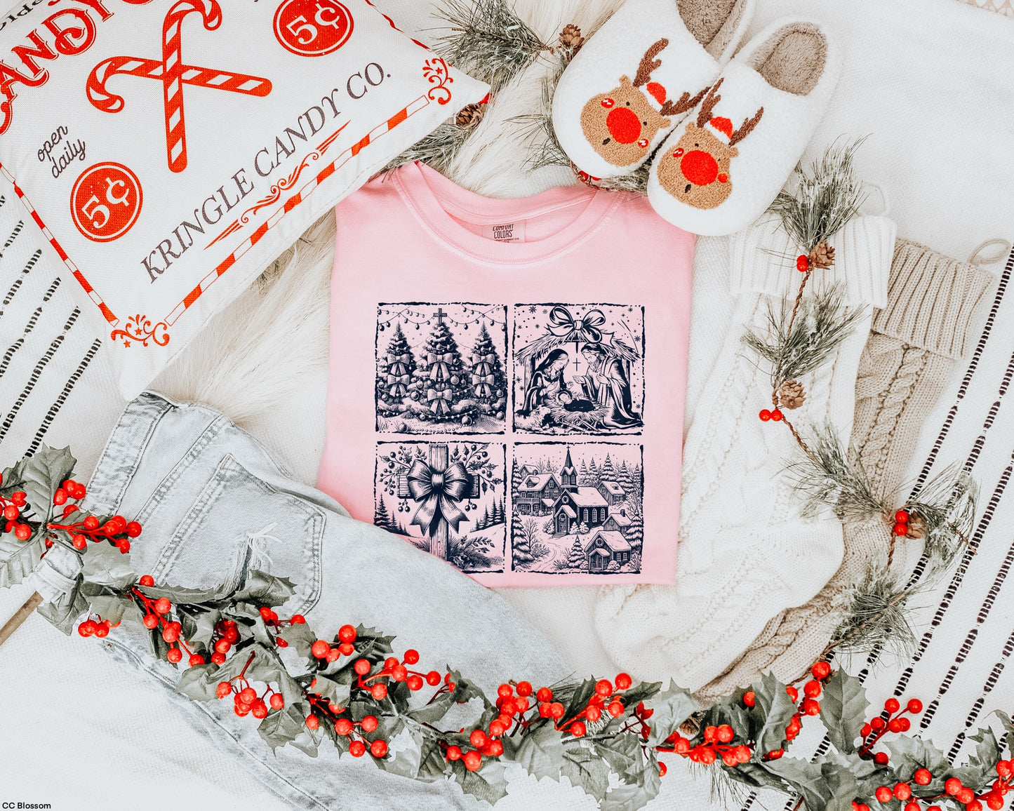 Vintage Christmas DARK NAVY INK