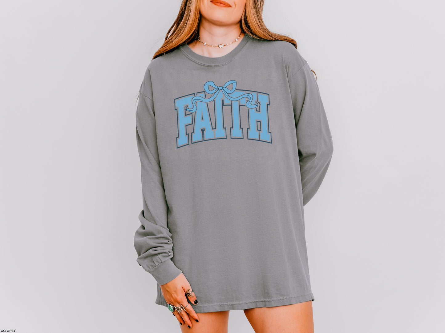 Varsity Faith Coquette Blue With Optional Pocket MATTE CLEAR FILM