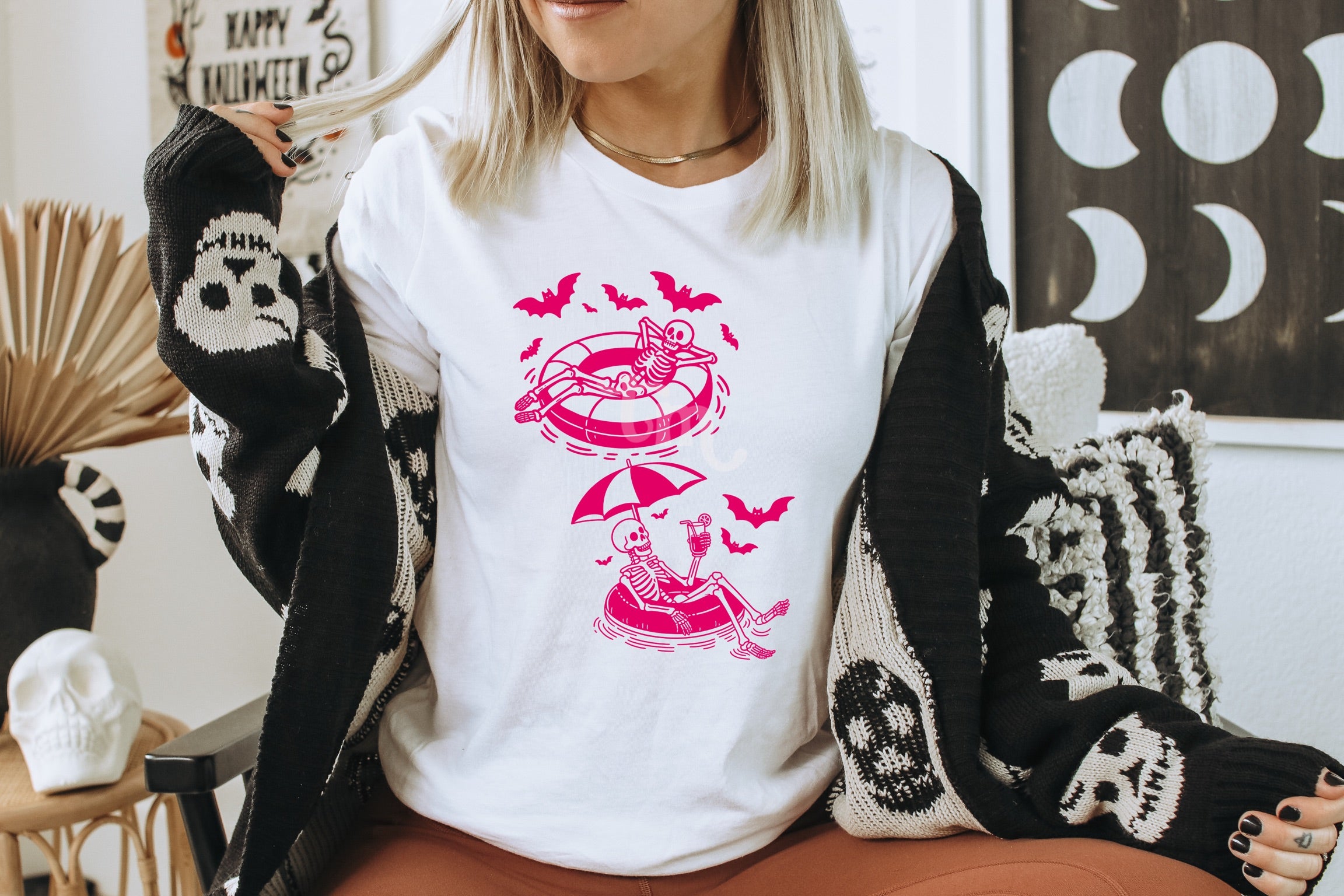 Floating Skellie Buddies HOT PINK INK