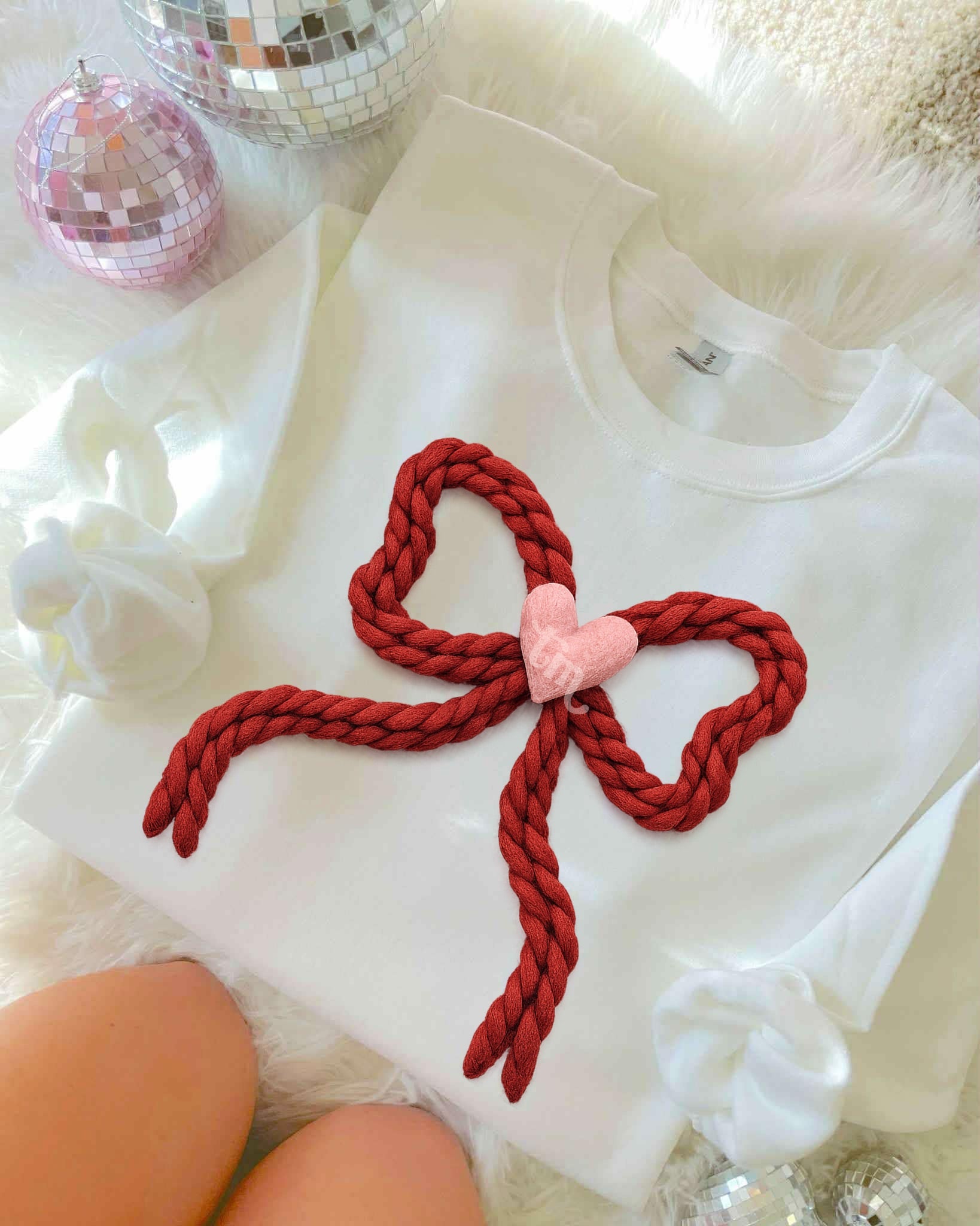 TMT // Faux Knit Valentine's Bow MATTE CLEAR FILM