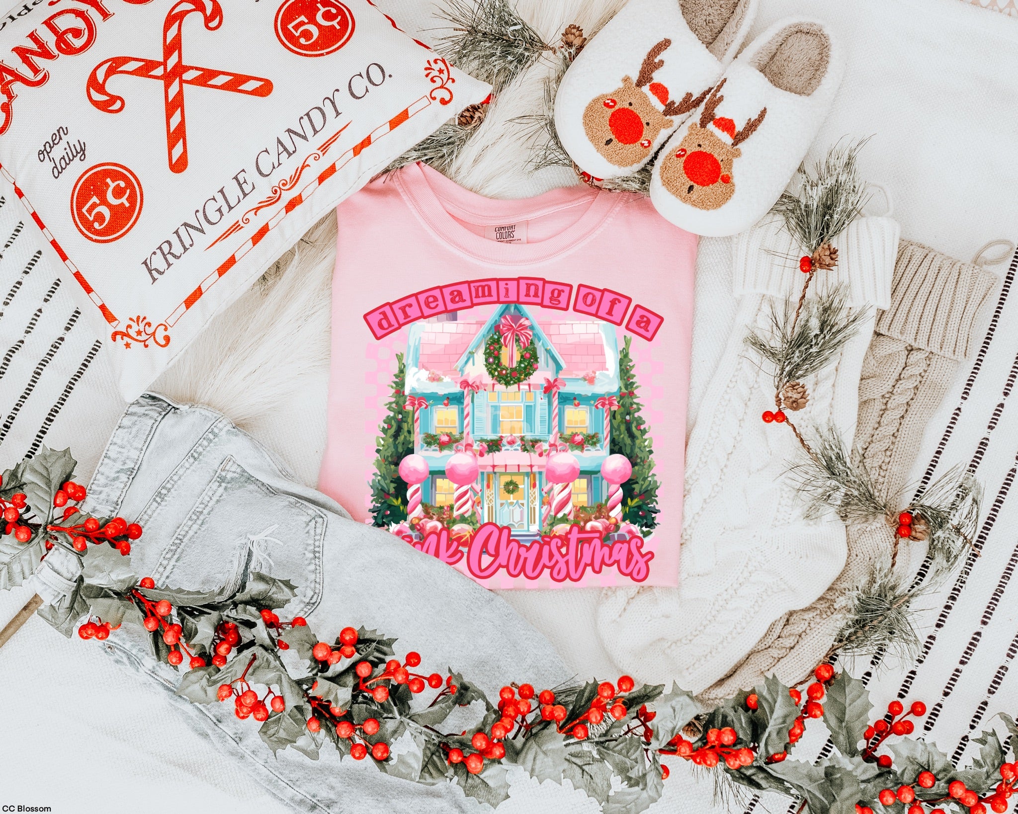 GLITTER Dreaming of a Pink Christmas MATTE CLEAR FILM