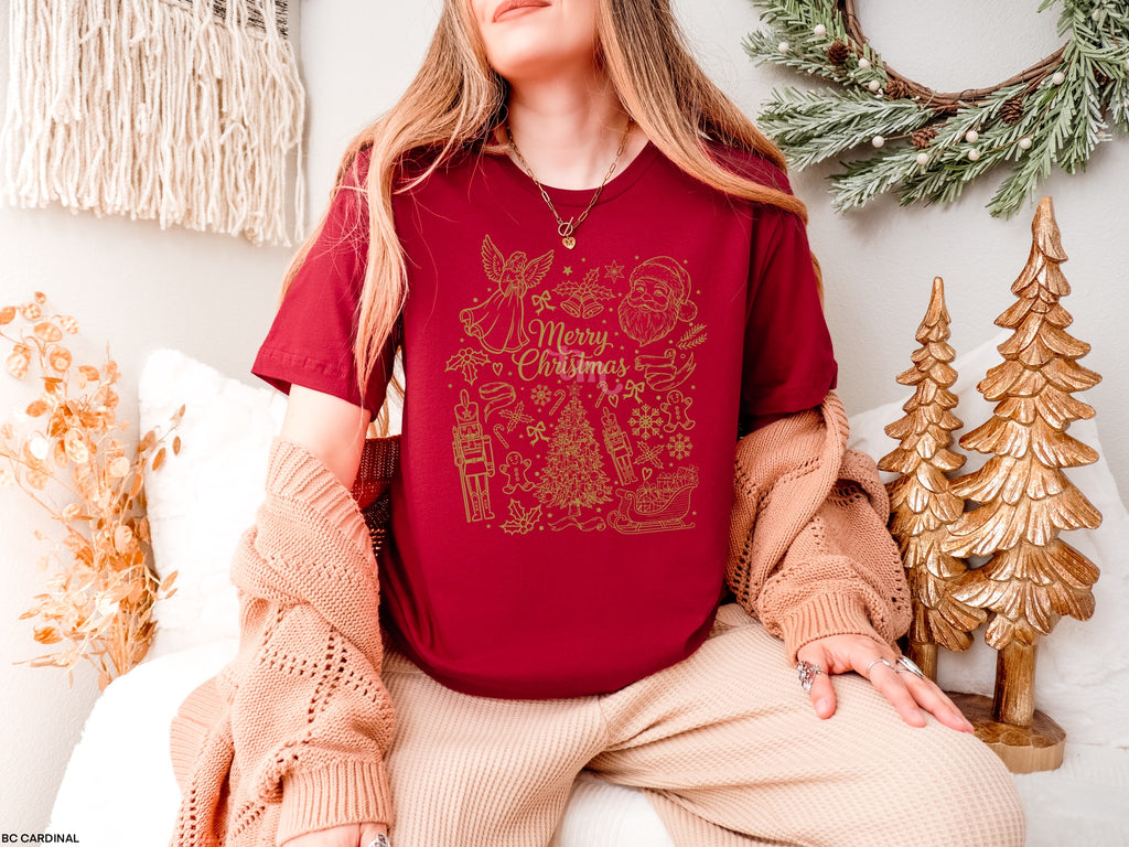 Merry Christmas Doodles METALLIC GOLD INK