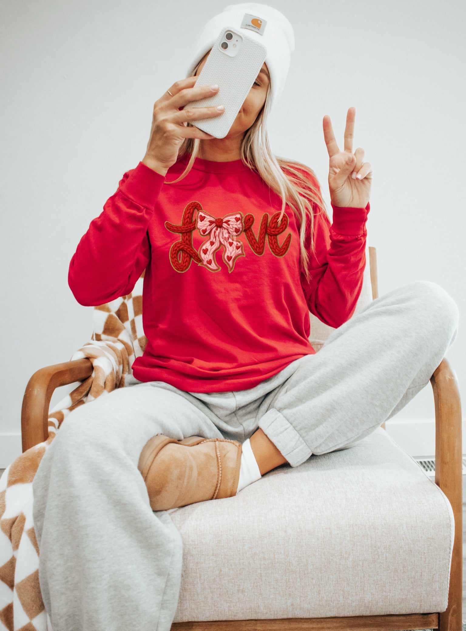 TMT // Faux Knit Love Bow MATTE CLEAR FILM