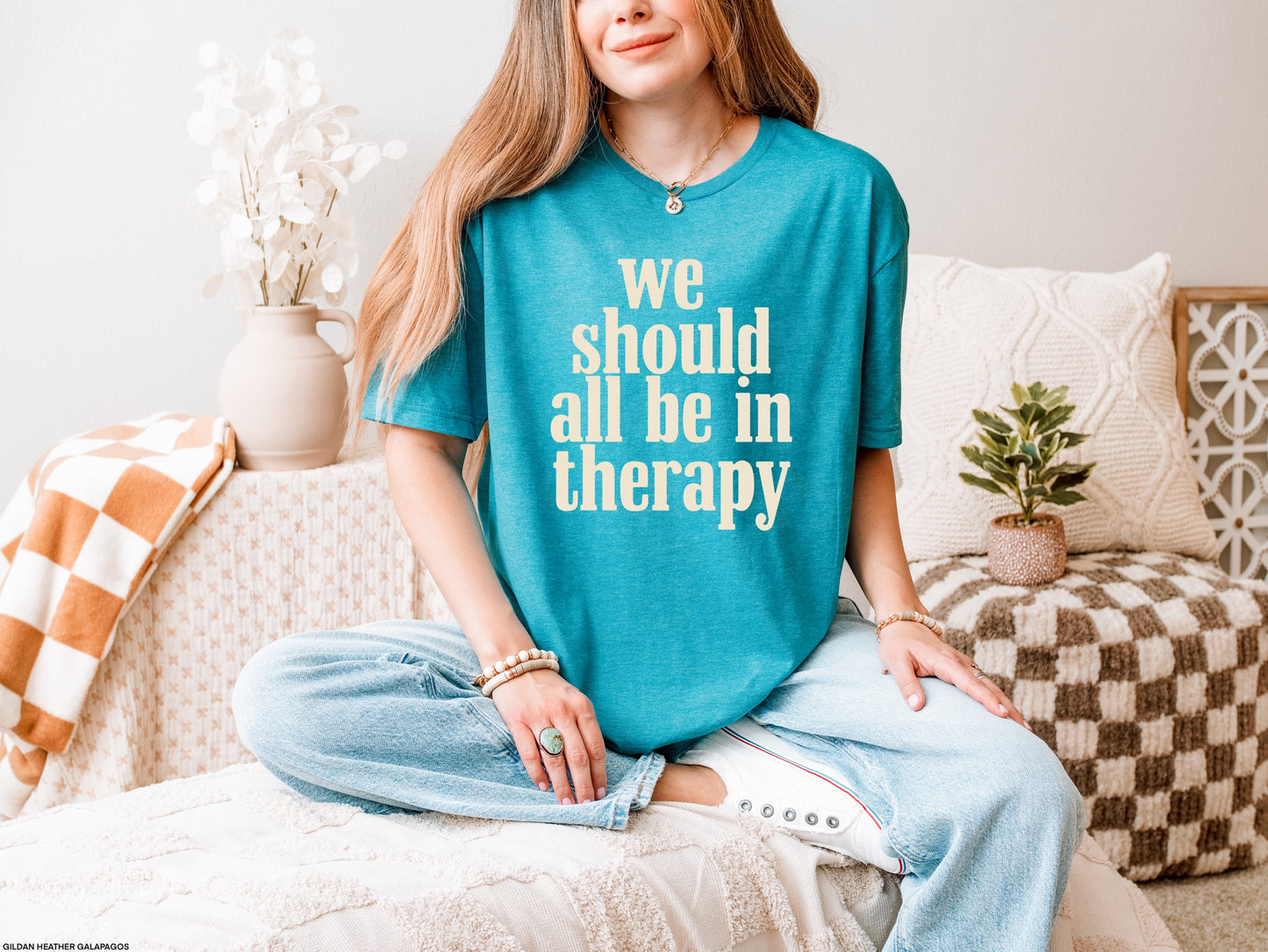 We Should All Be In Therapy BEIGE INK