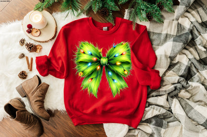TMT // Furry Green Christmas Bow FULL SIZE + POCKET