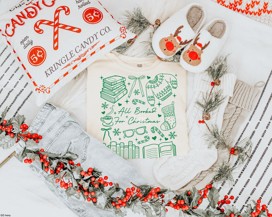 TMT // All Booked for Christmas Doodles KELLY GREEN INK