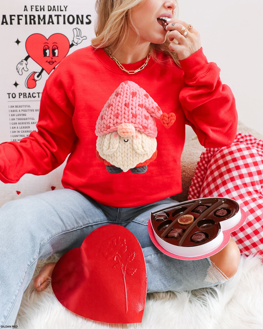 TMT // Faux Knit Valentine's Day Gnome MATTE CLEAR FILM