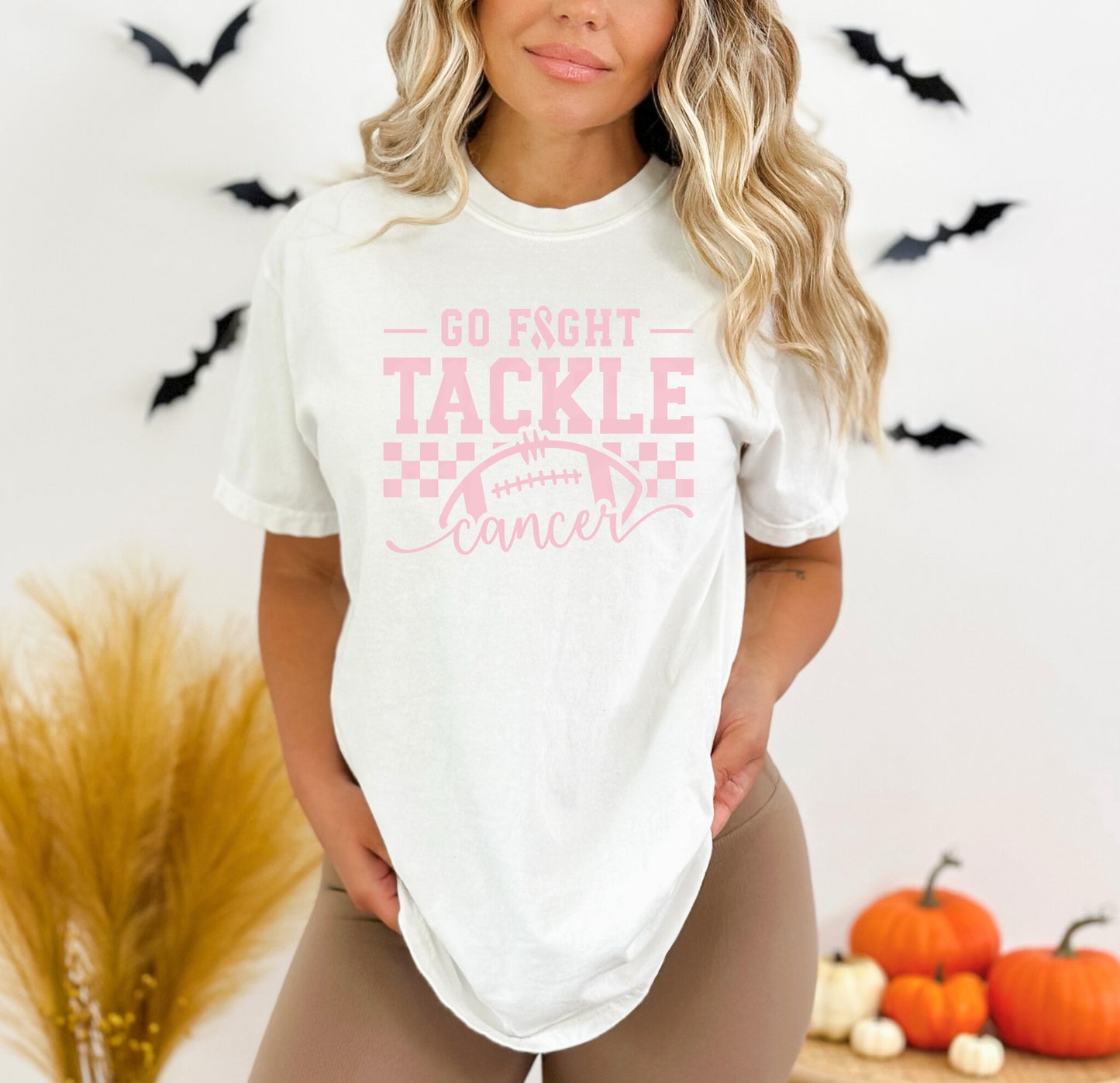 Go Fight Tackle Cancer BABY PINK INK