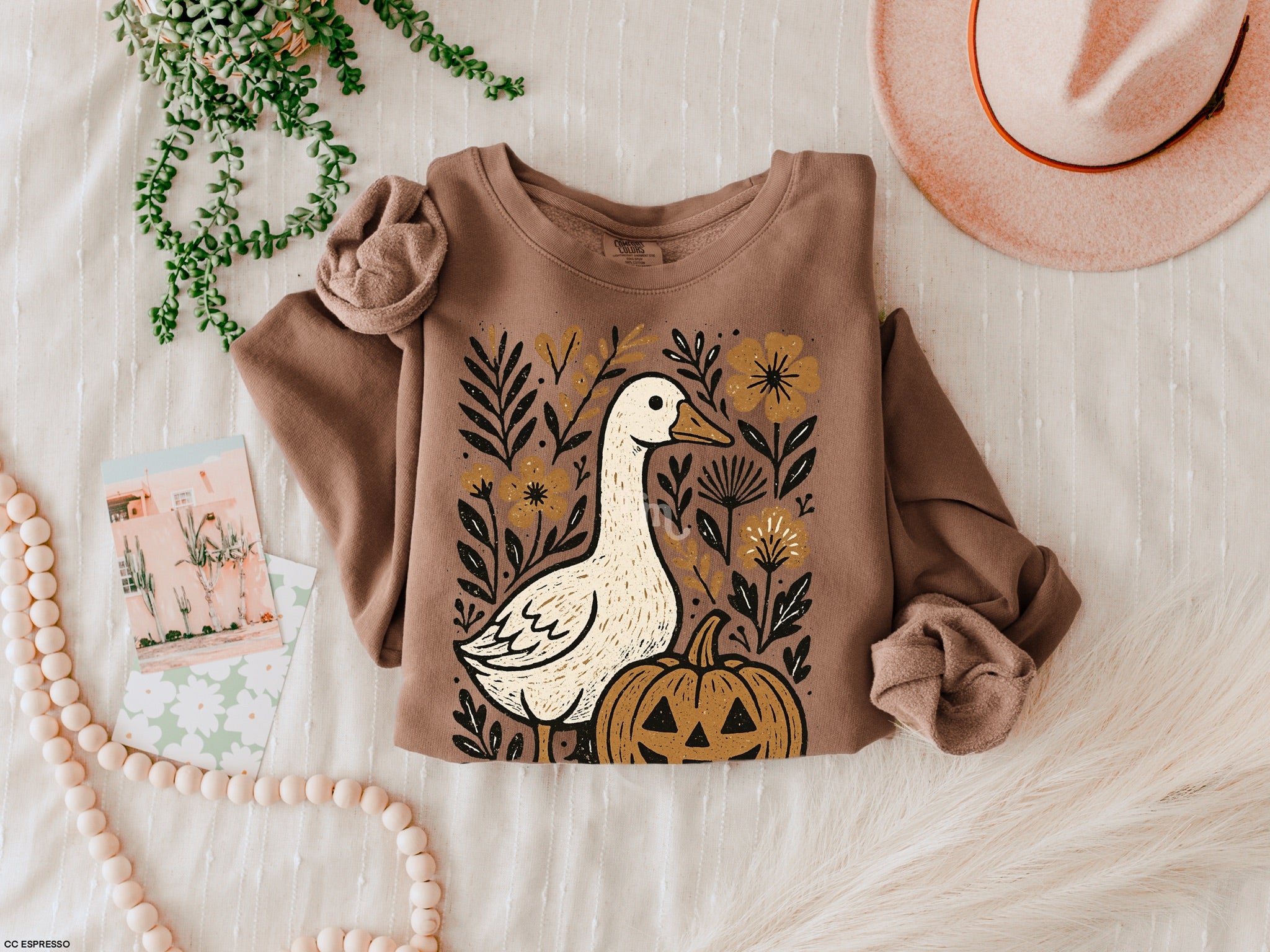 Floral Pumpkin Goose MATTE CLEAR FILM