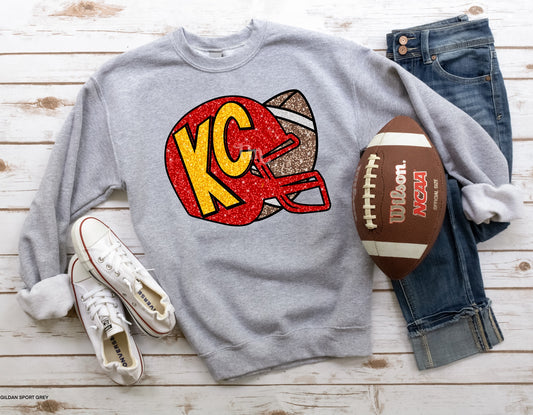 Sequin Glitter KC HELMET FULL SIZE + POCKET