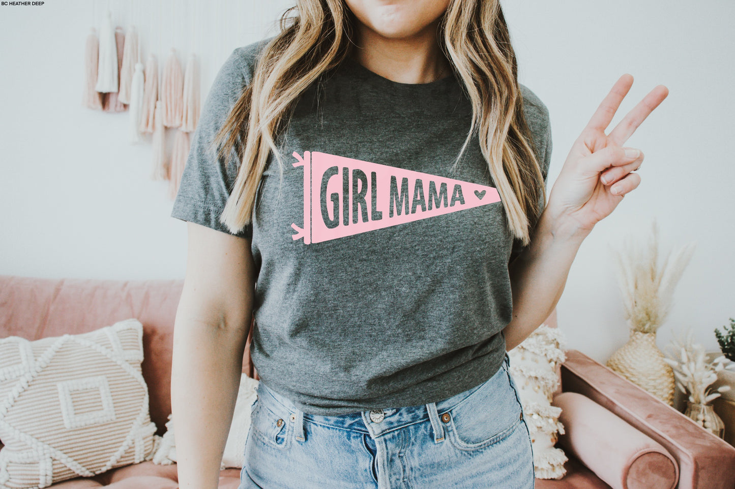 Girl Mama Pennant BABY PINK INK