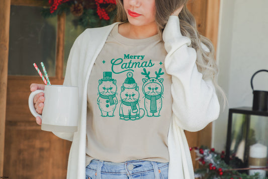 Merry Catmas TEAL INK