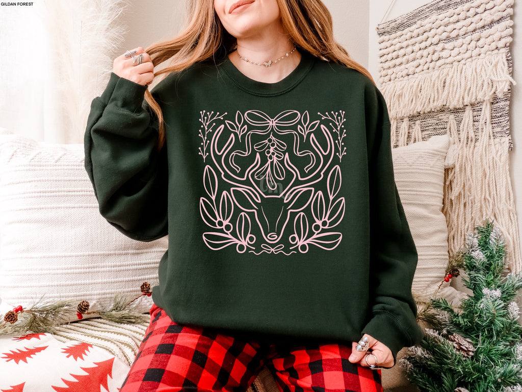 Deer Foliage BABY PINK INK