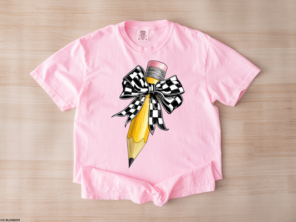 Checkered Bow Pencil MATTE CLEAR FILM