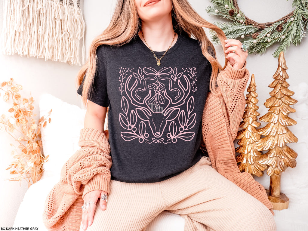 Deer Foliage BABY PINK INK