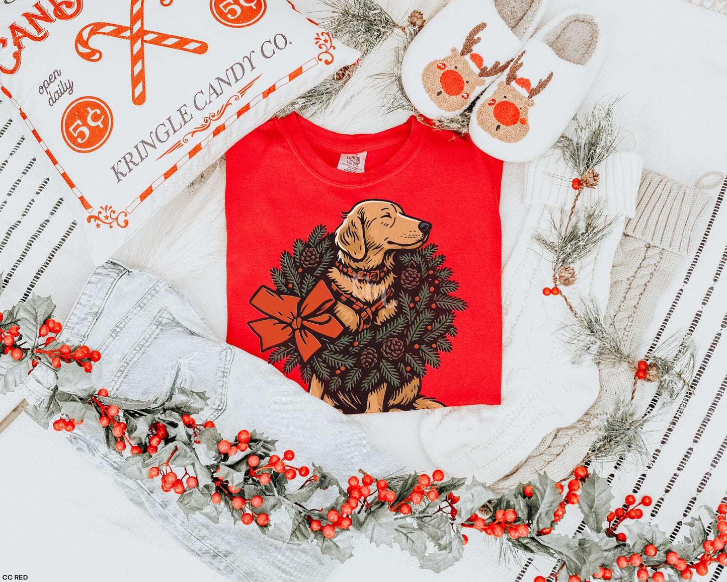 TMT // Distressed Christmas Labrador MATTE CLEAR FILM