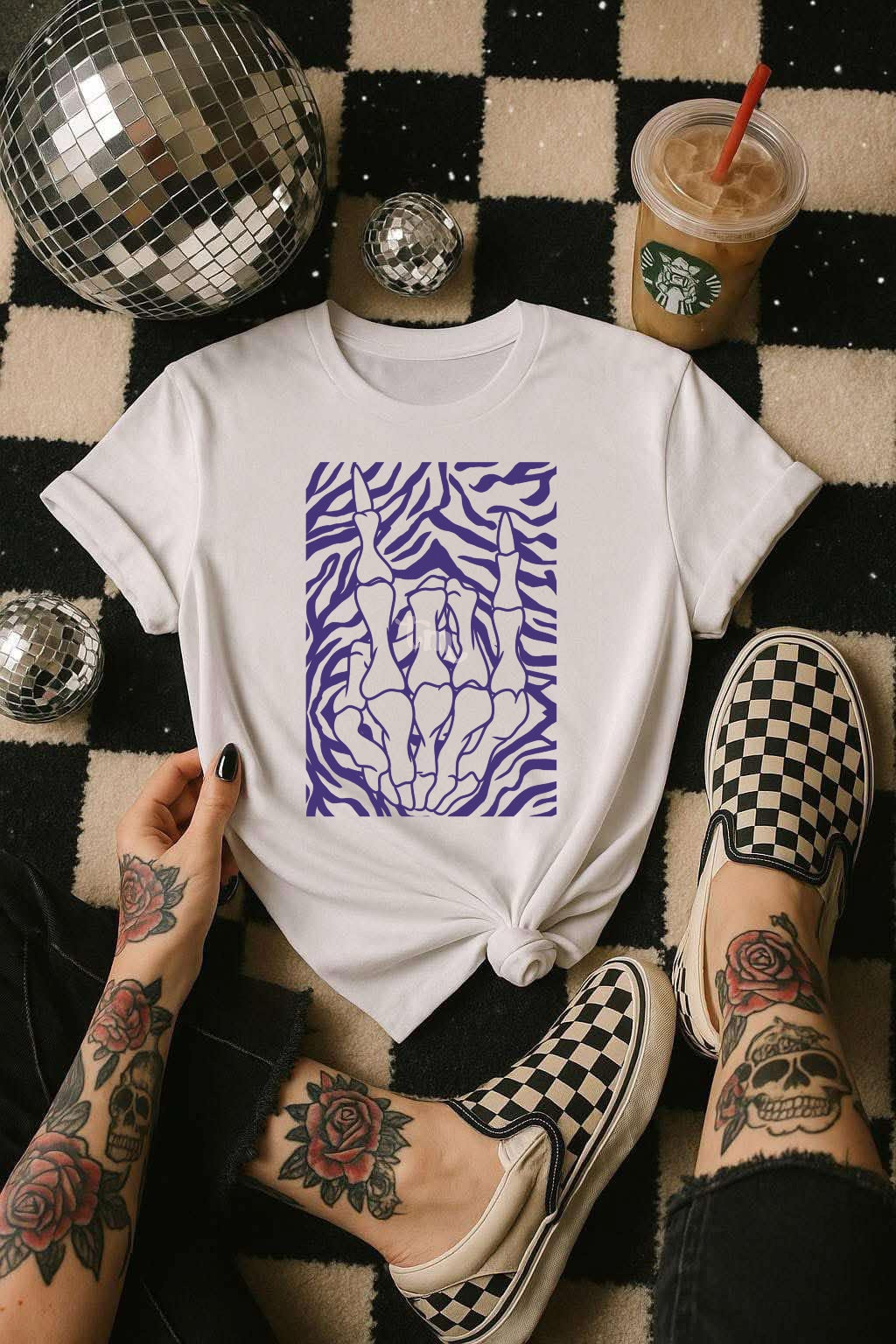 Zebra Skellie Hand PURPLE INK