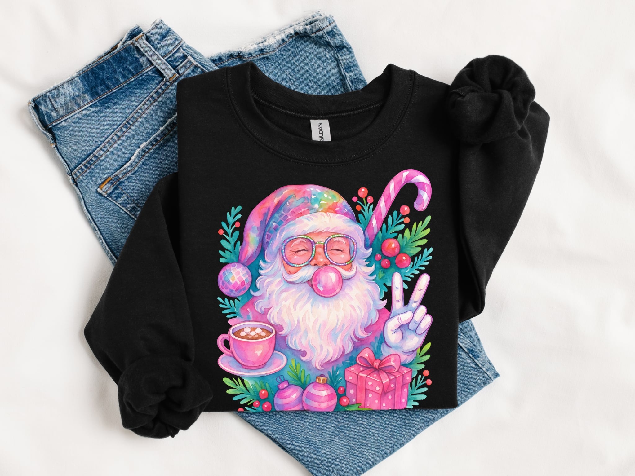 Watercolor Santa MATTE CLEAR FILM