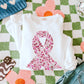 Floral Breast Cancer Awareness Ribbon MATTE CLEAR FILM