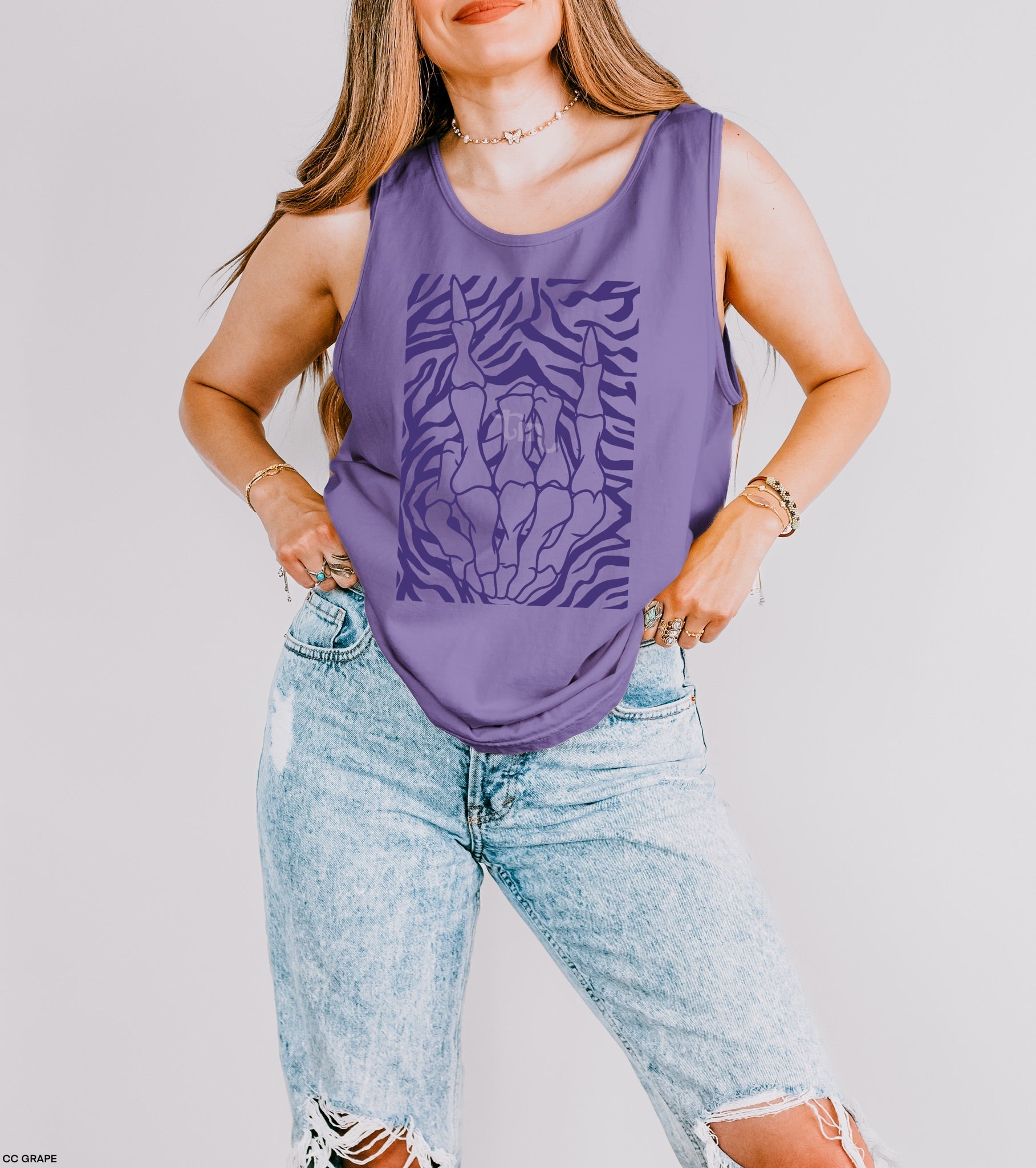 Zebra Skellie Hand PURPLE INK