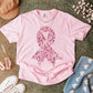 Floral Breast Cancer Awareness Ribbon MATTE CLEAR FILM