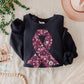 Floral Breast Cancer Awareness Ribbon MATTE CLEAR FILM