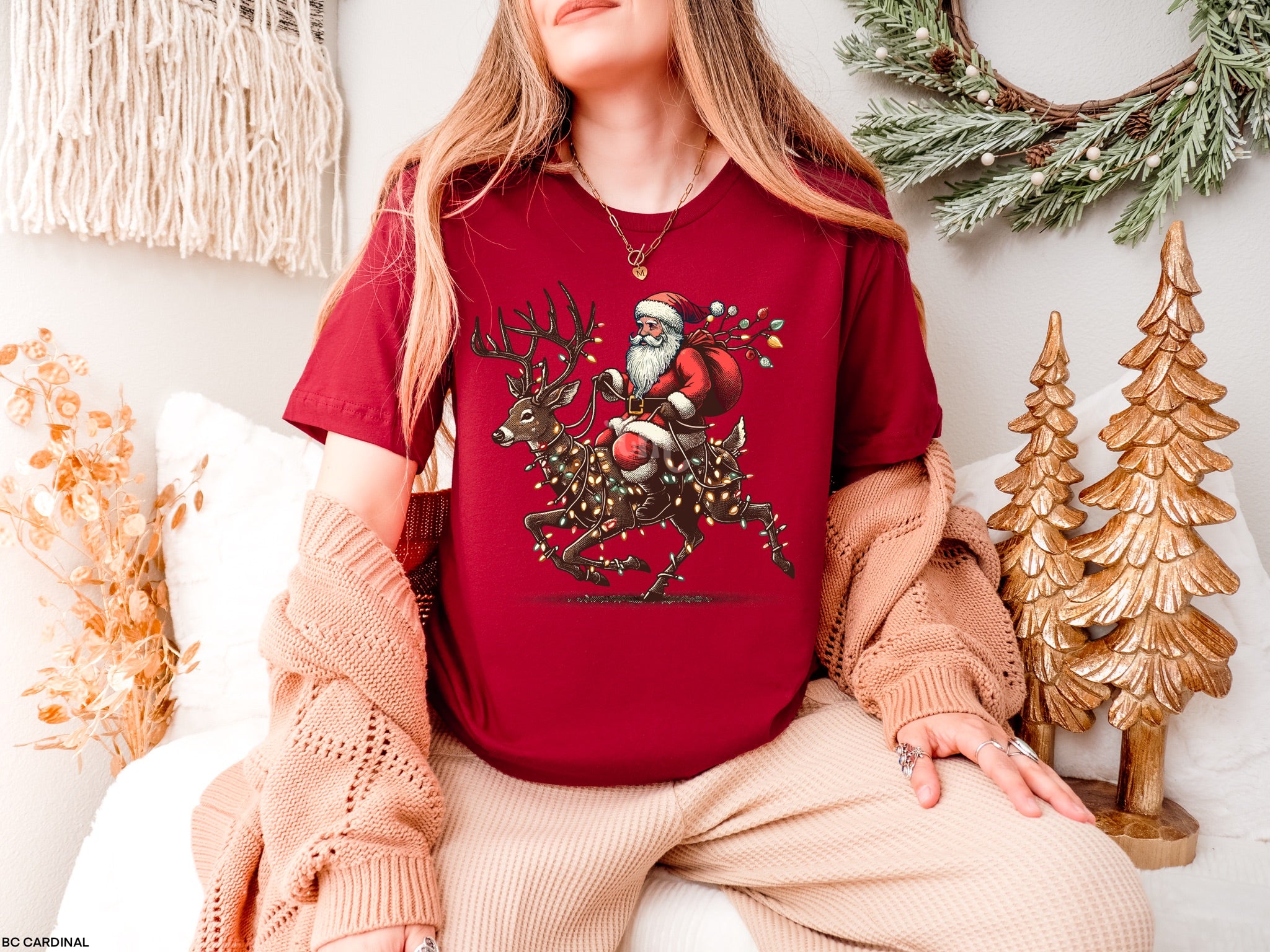 Santa Riding Deer MATTE CLEAR FILM