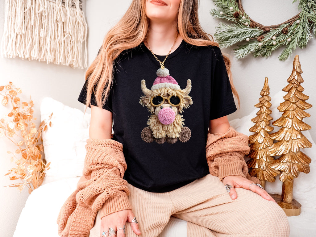 Faux Knit Bubblegum Santa Bull MATTE CLEAR FILM