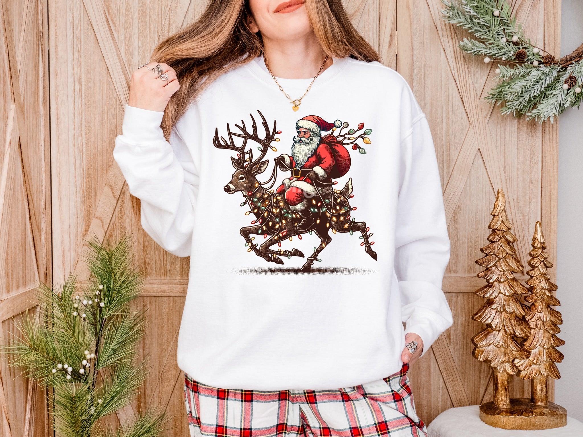 Santa Riding Deer MATTE CLEAR FILM