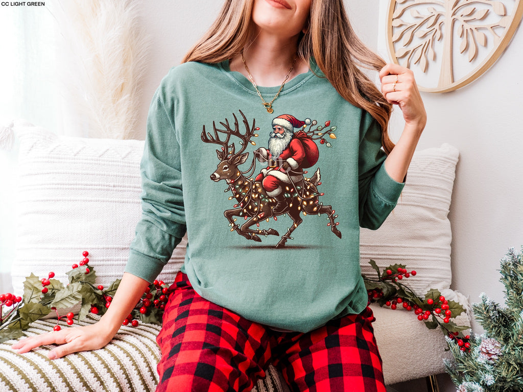 Santa Riding Deer MATTE CLEAR FILM