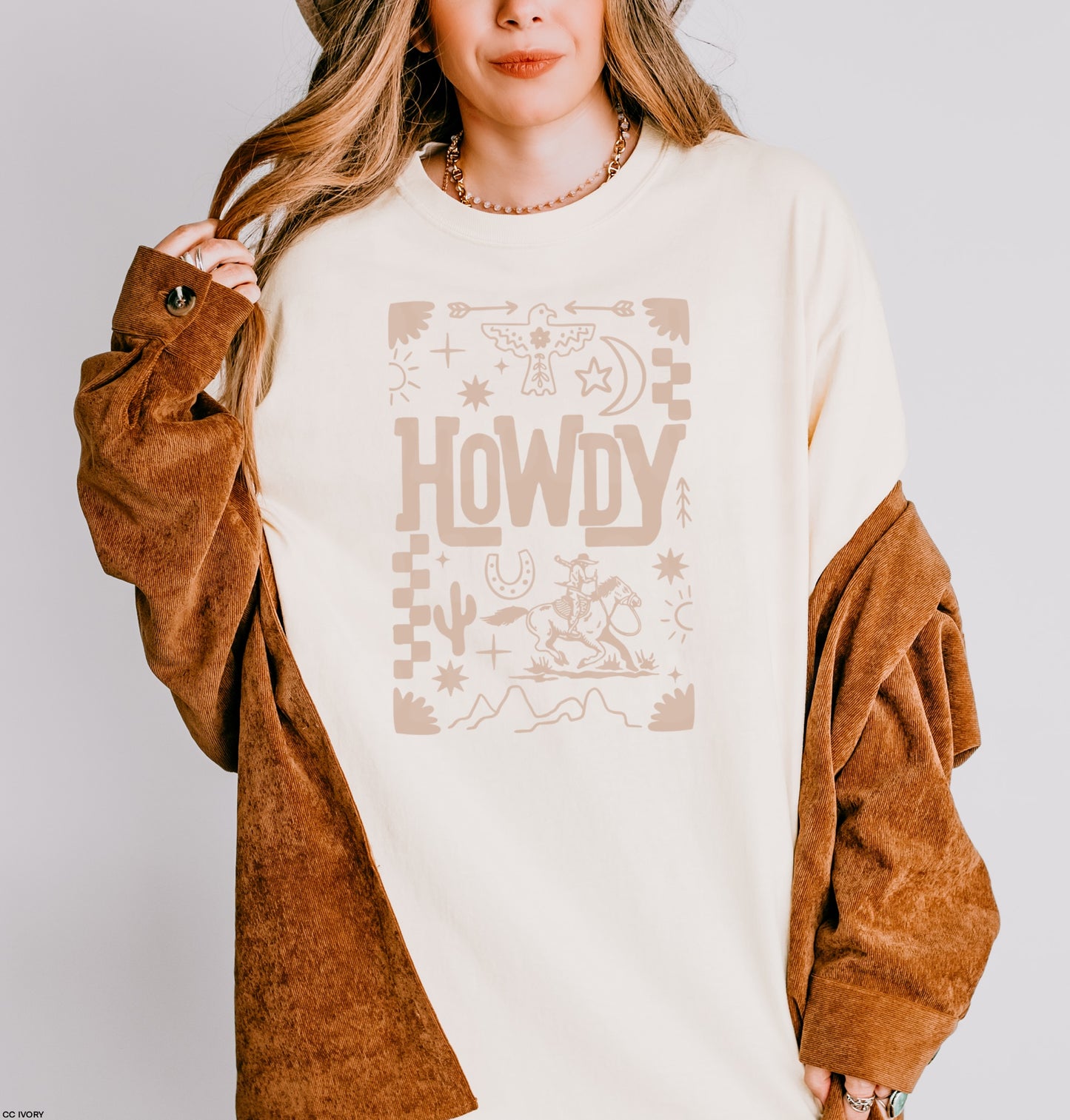 Howdy Floral Retro LT TAN INK