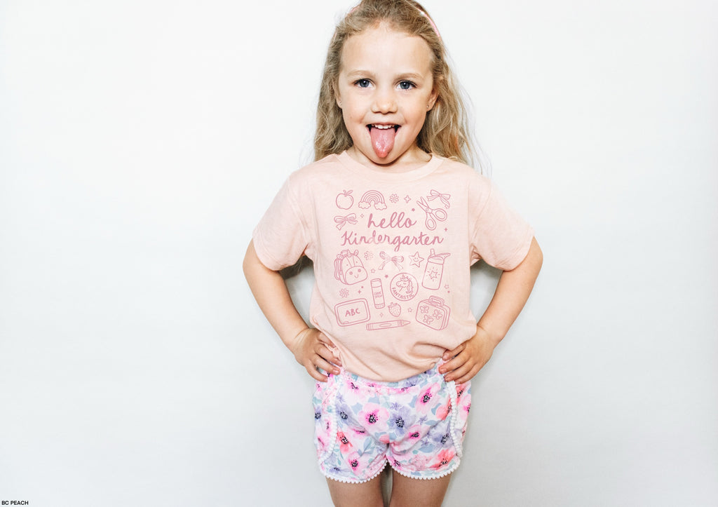 Hello Kindergarten Doodles YOUTH PINK INK