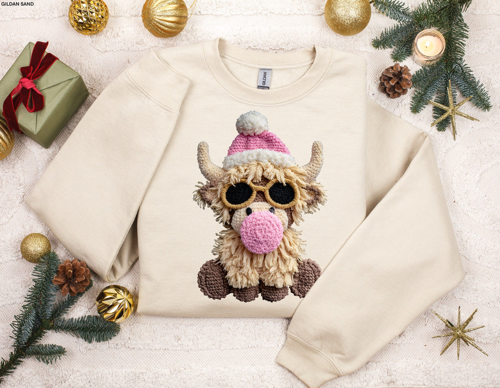 Faux Knit Bubblegum Santa Bull MATTE CLEAR FILM