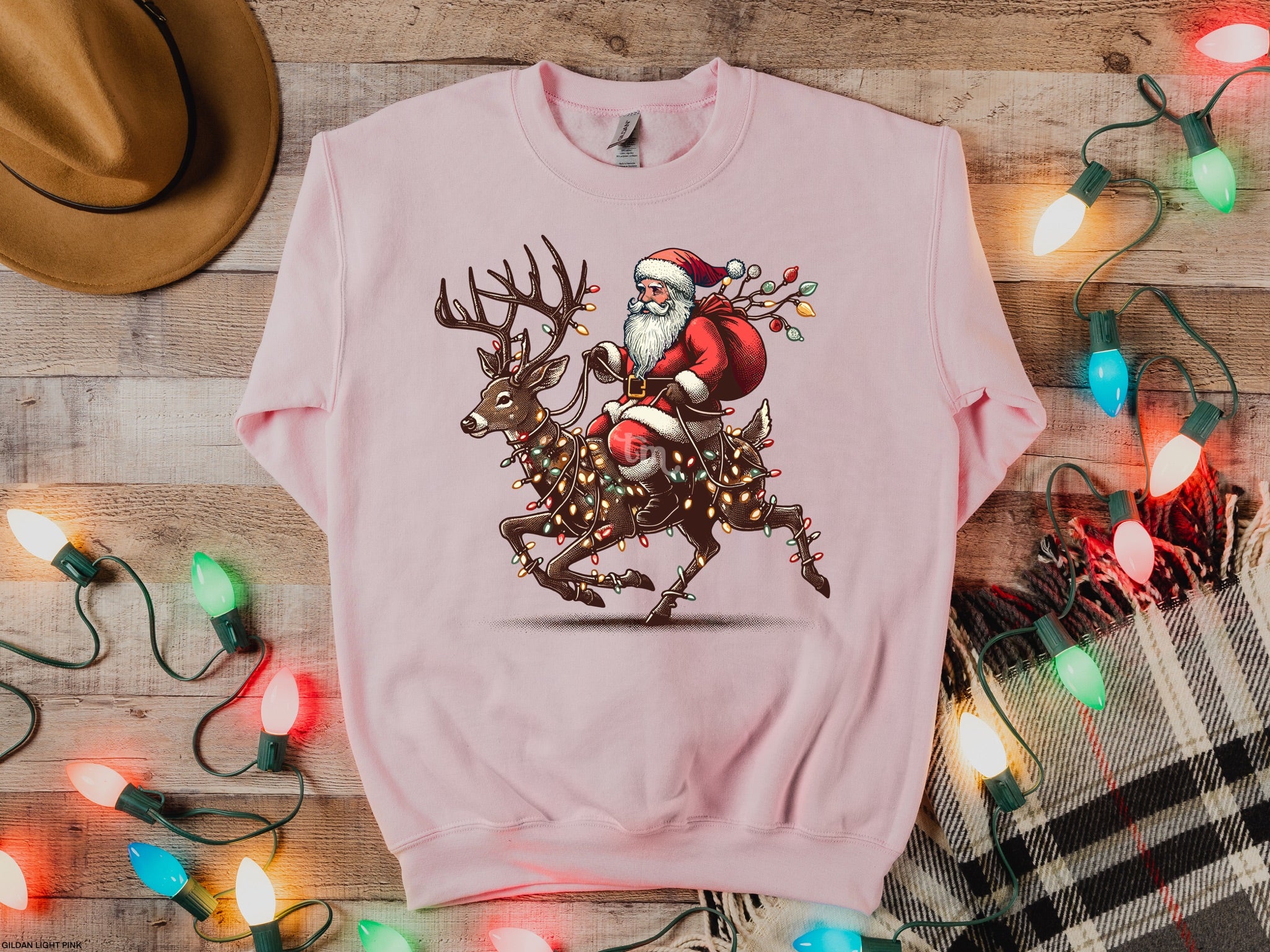 Santa Riding Deer MATTE CLEAR FILM