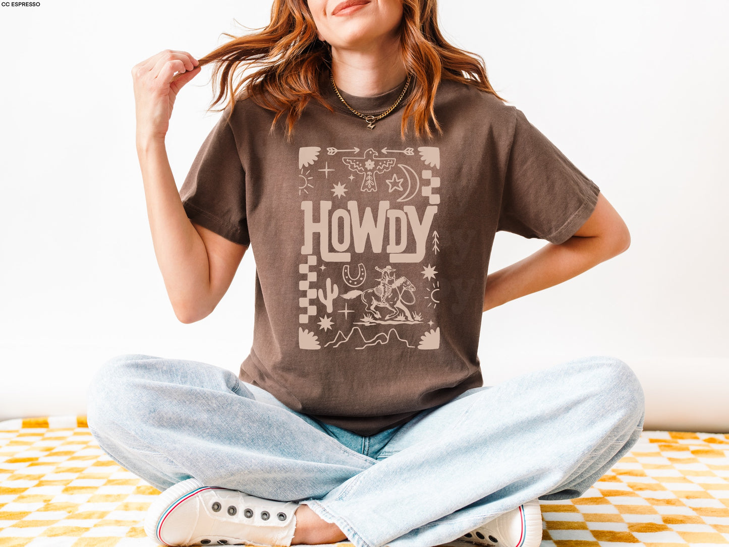 Howdy Floral Retro LT TAN INK