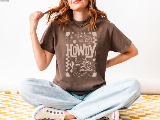 Howdy Floral Retro LT TAN INK