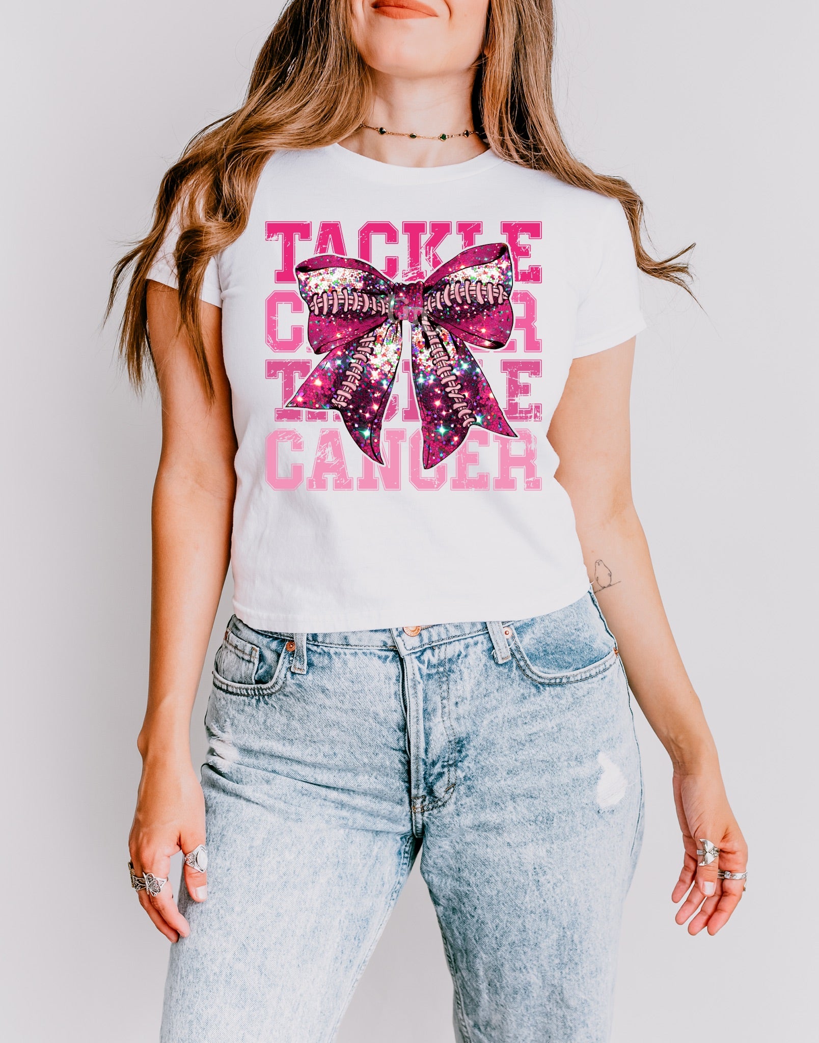 GLITTER Tackle Cancer MATTE CLEAR FILM