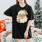 GLITTER Gold Leopard Santa MATTE CLEAR FILM